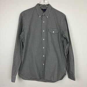 RALPH LAUREN Black White Gingham Button Down Shirt Medium